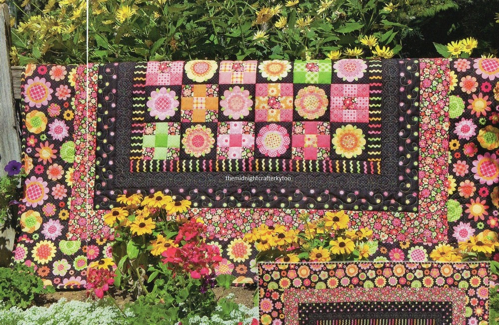Fun Flower Nine Patch Quilt Pattern Pieced HH
