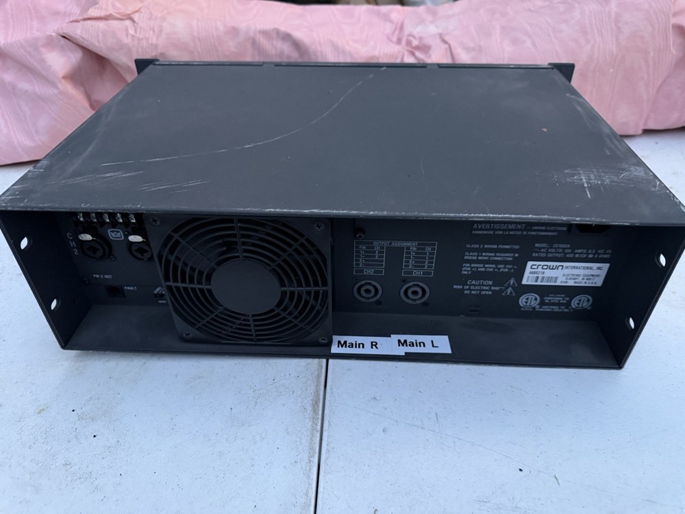 Rack Mount Crown CE1000 2-Channel Power Amplifier AS IS Untested / Powers On