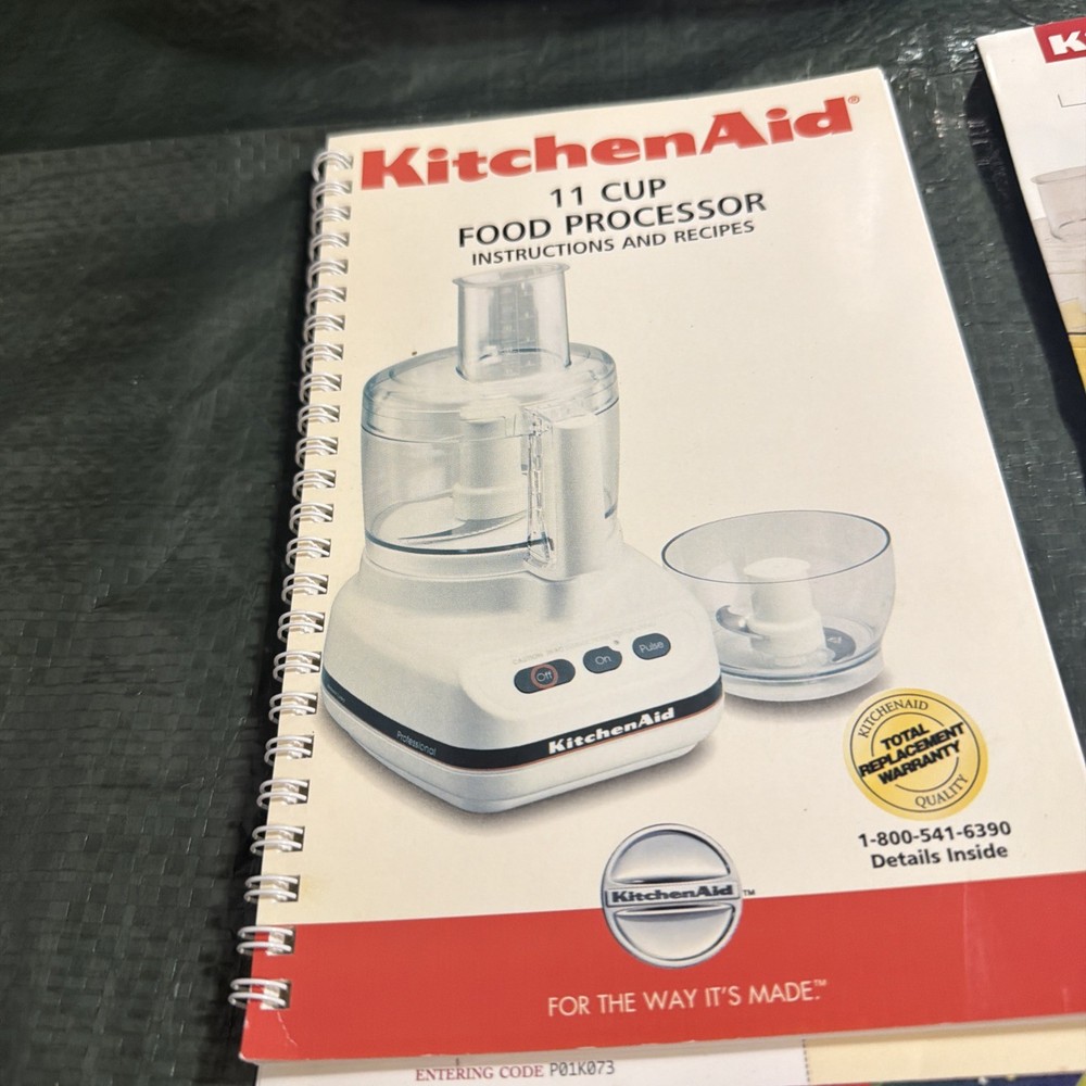 KitchenAid KFP600 Ultra Power Plus 11 Cup Food Processor Manual & Accessories