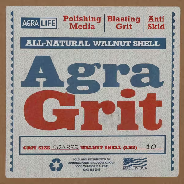 Coarse Grit Box 10 lb. Walnut Shell Sandblasting Media, Walnut Grit for Blasting