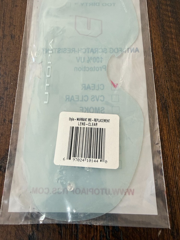 Utopia Optics Warrant Goggle Clear Lens - New