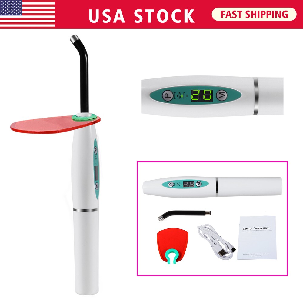 Dental Wireless LED Curing Light Lamp 5W 2000mw Tooth Cure Machine White