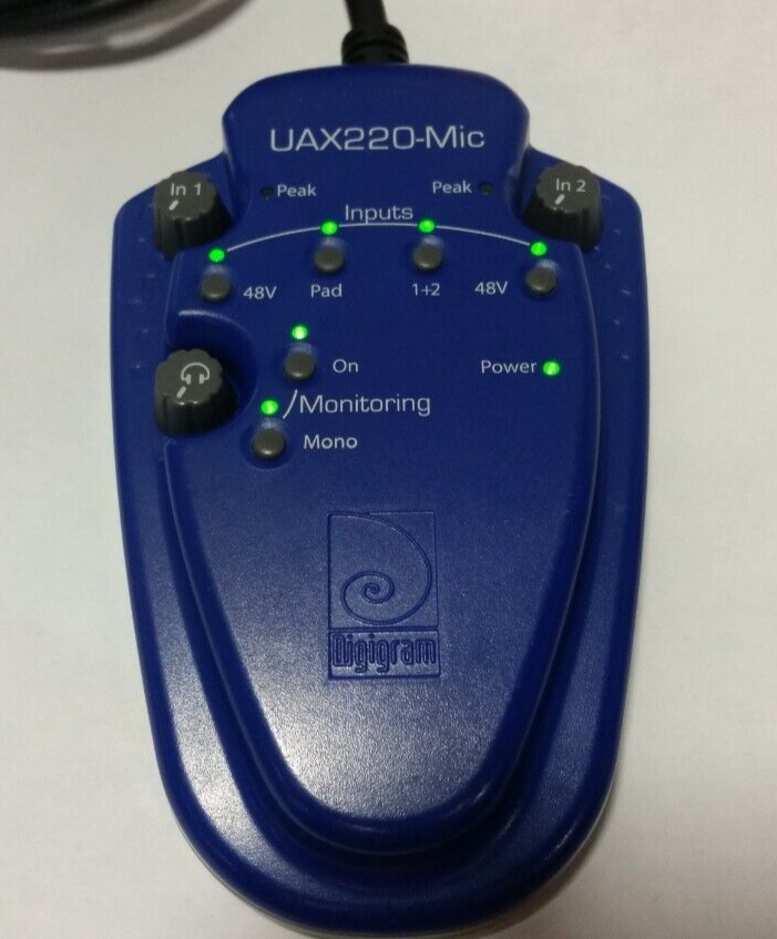 Digigram UAX220-Mic Broadcast USB Audio Interface 2 Balanced Analog Inputs