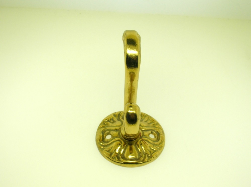 VINTAGE SOLID BRASS WALL COAT HOOK - 2 7/8" LONG - MORE THEN ONE AVAILABLE