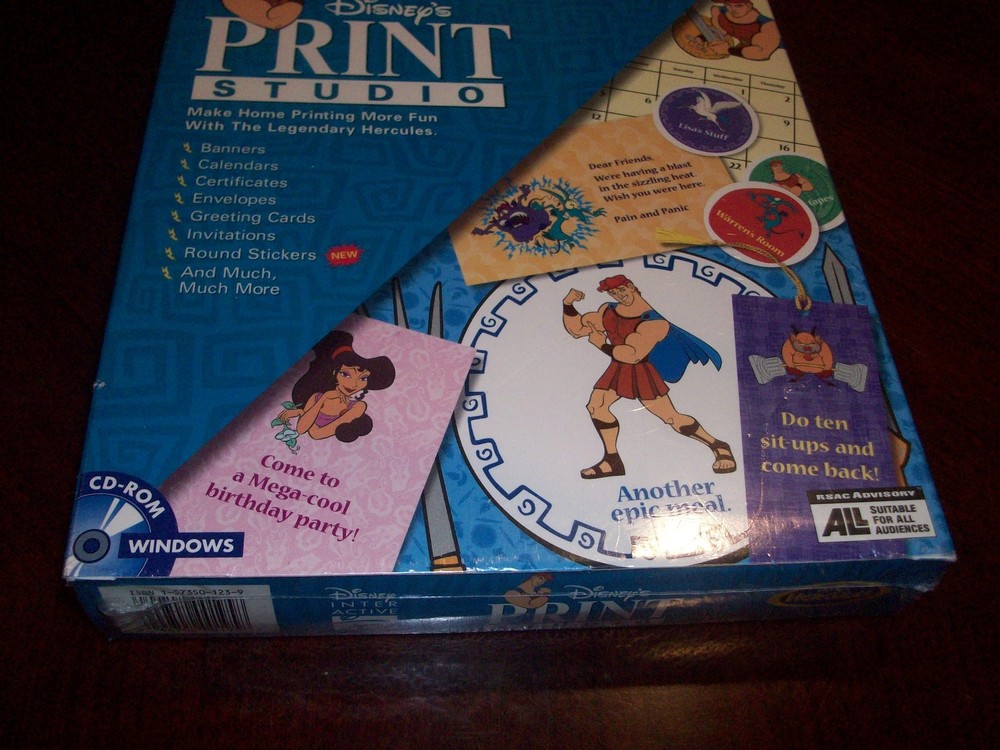 Disney Print Studio Hercules Windows 95 Software for Creating Banners and Diaries