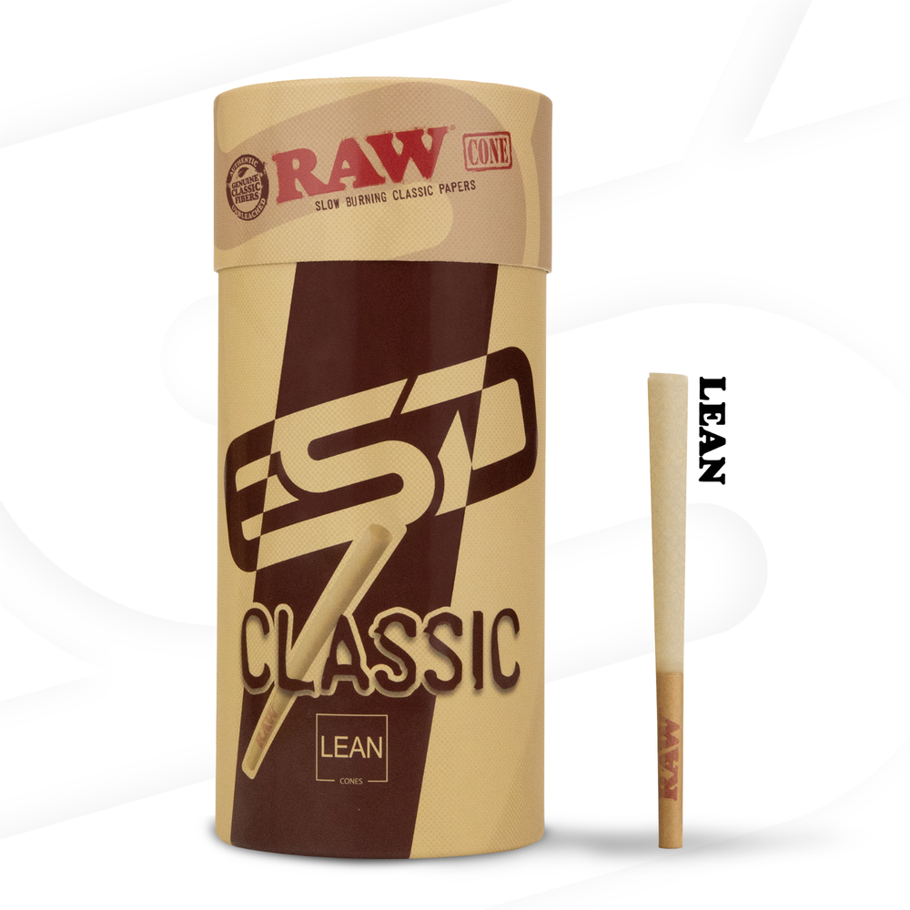 RAW Lean Cones | 100 Pack | Pre-Rolled Rolling Paper with Tips