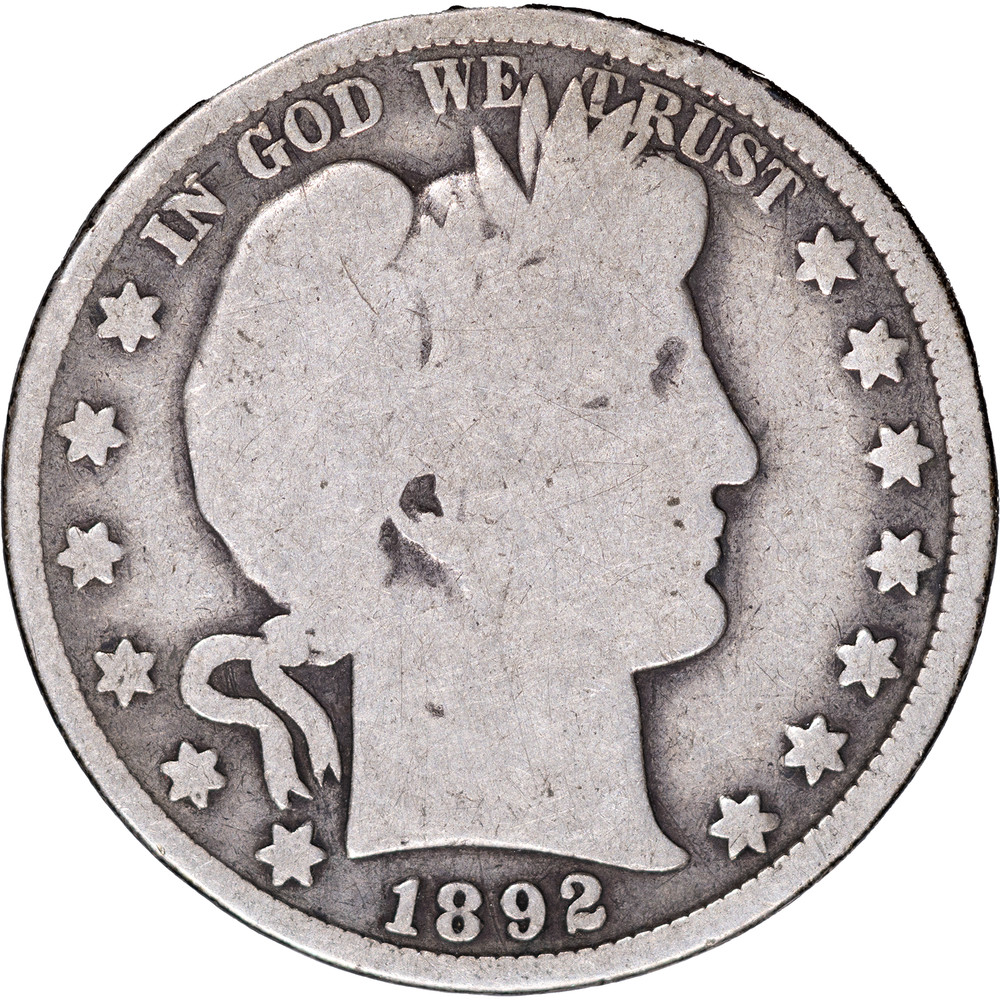 1892 50c Barber Half Dollar ~ Good