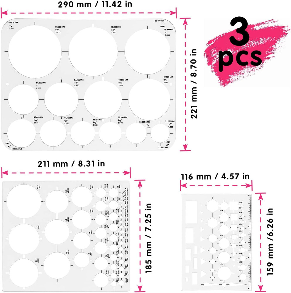 Tamaki Circle Template Circle round Stencil Templates for Drafting for Office an
