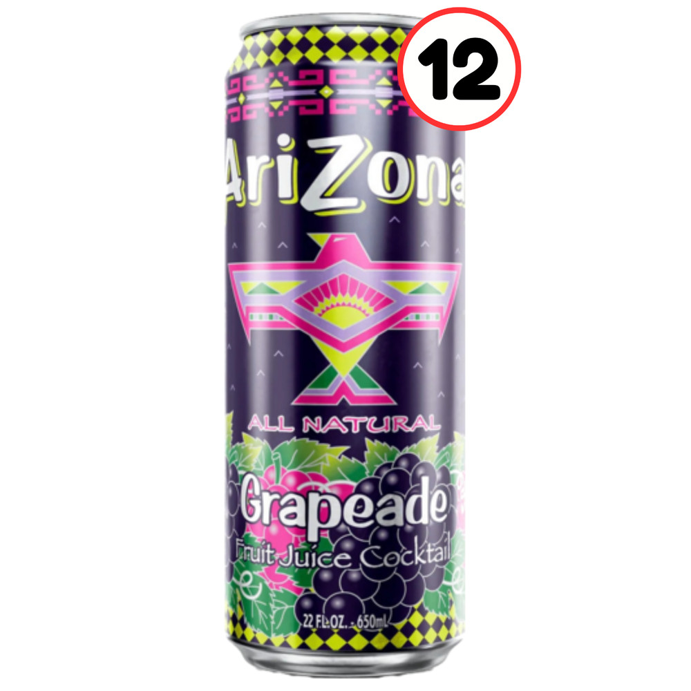 12x Cans Grapeade Fruit Juice Cocktail 22oz Big Can Drink Bulk Pack