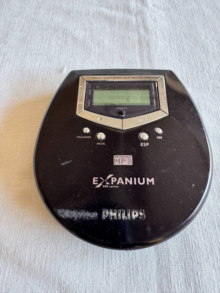 Untested Philips Expanium 500 Series Portable CD MP3 Player – Model EXP501 Retro