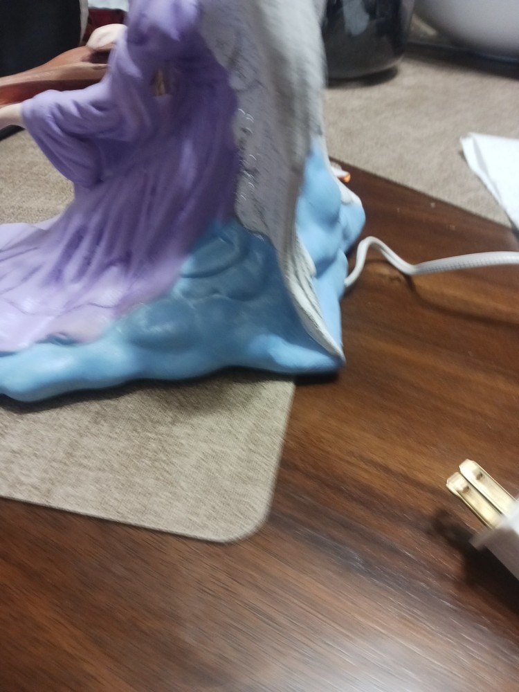 Ceramic Angle Playing Instrument Night Light With Wings Hand Painted