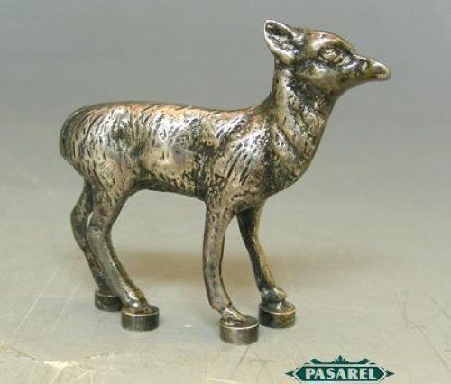 Solid Silver Fawn Miniature Figure Germany Ca 1900