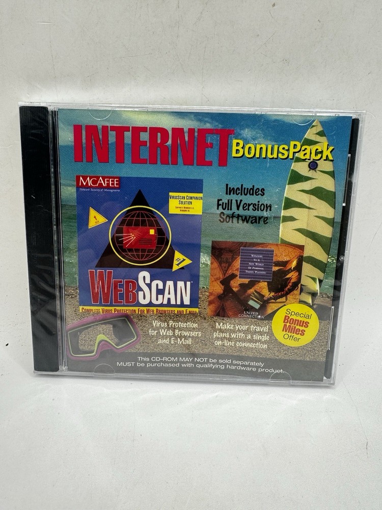 McAfee WebScan Internet Bonus Pack CD-ROM – New & Used – Vintage Software (039)