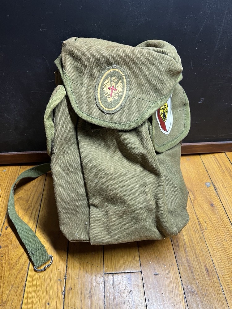 vintage military canvas haversack