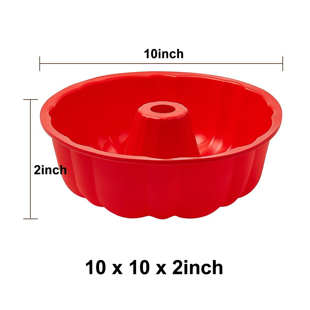 SOV silicone cake pan, Cake Molds, Bakeware Non Red, 1 pack, Red