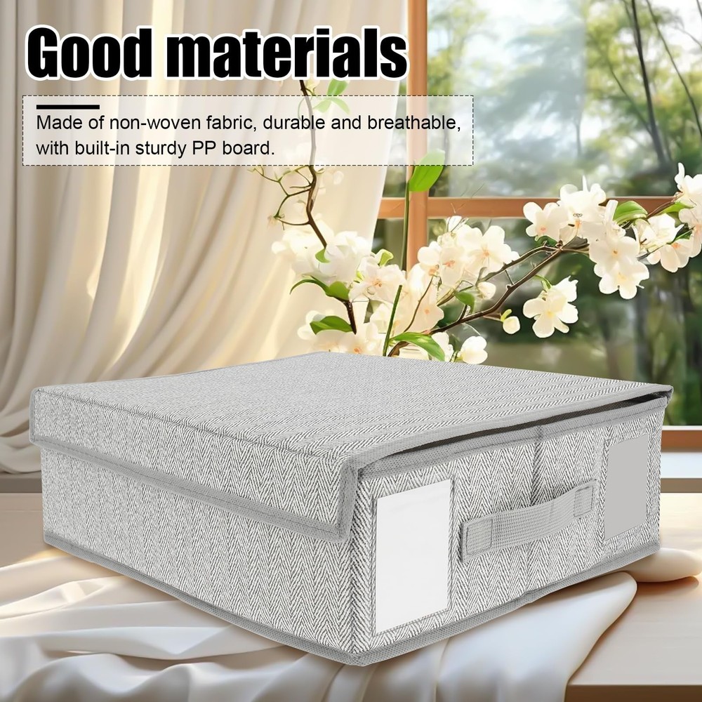 4 Pcs Bed Sheet Organizers, Foldable, Window, Label, Portable Handle, Closet