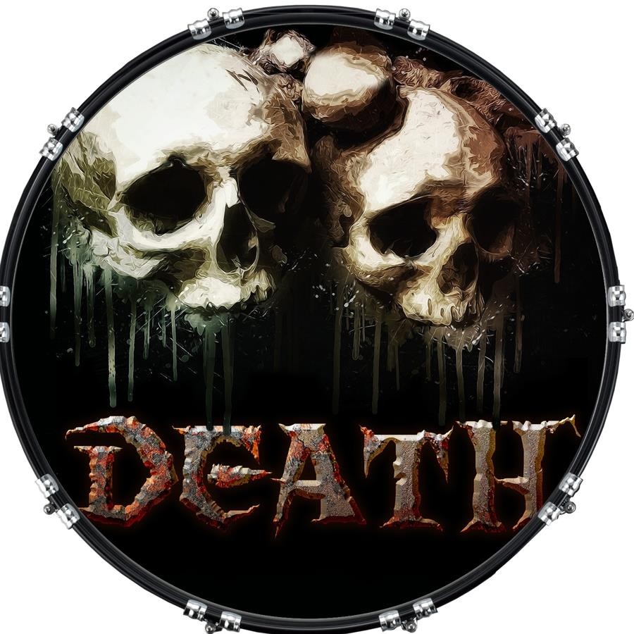 22" Custom Bass Kick Drum Front Head Graphic Graphical Death 1