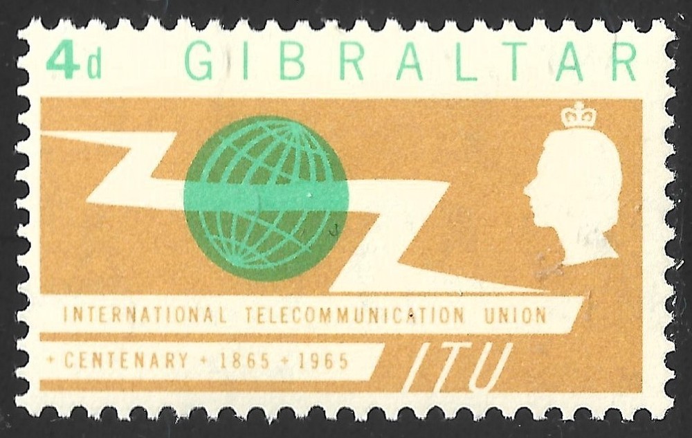 Gibraltar, Scott #167, 4p ITU issue, MLH