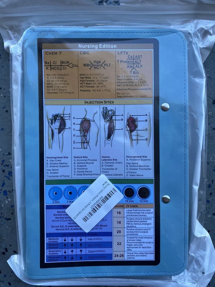Nursing Edition Clipboard Folding Pocket Reference Clipboard 