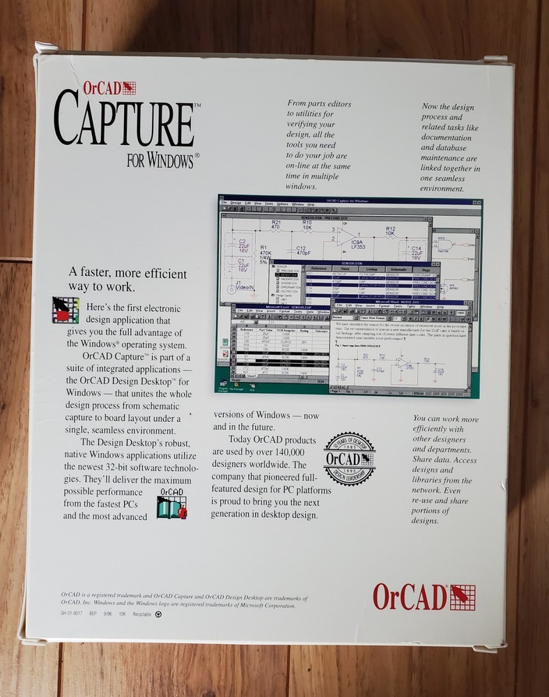 OrCAD Capture 7.01 for Windows With Manuals Key Code In Box