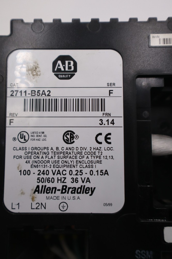 ALLEN BRADLEY 2711-B5A2 OPERATOR INTERFACE PANELVIEW STANDARD STOCK 2987C