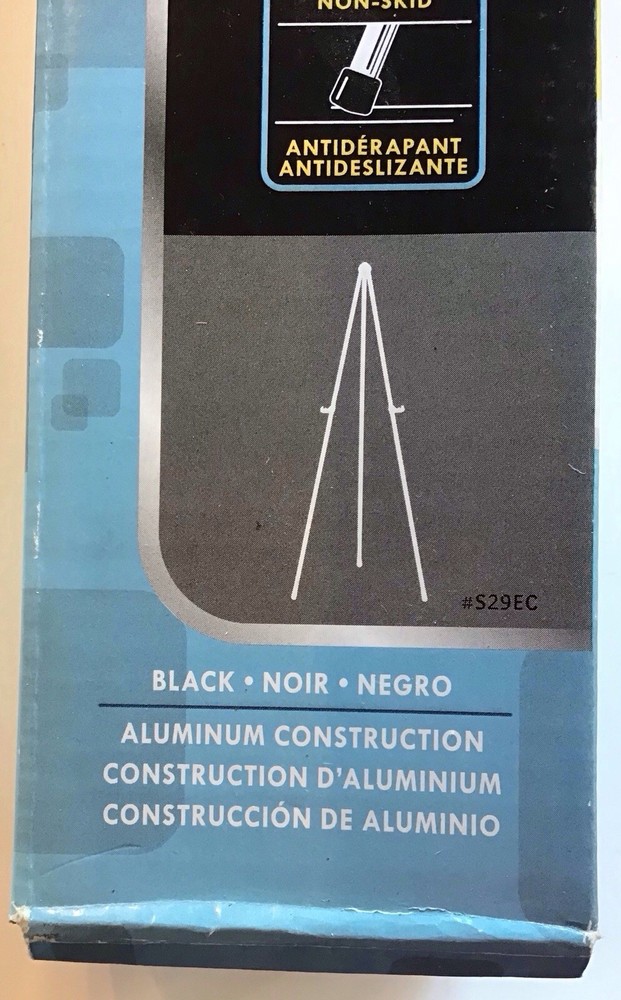 Quartet 63" Instant Display Easel Compact Lightweight Adjustable, Black NIB