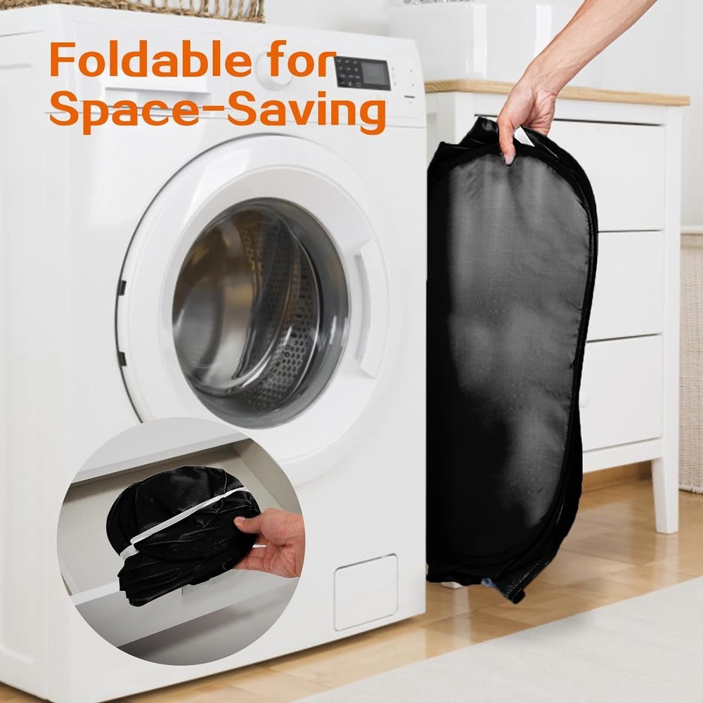 Durable Collapsible Laundry Basket - 2 Compartments for Easy Sorting & Travel