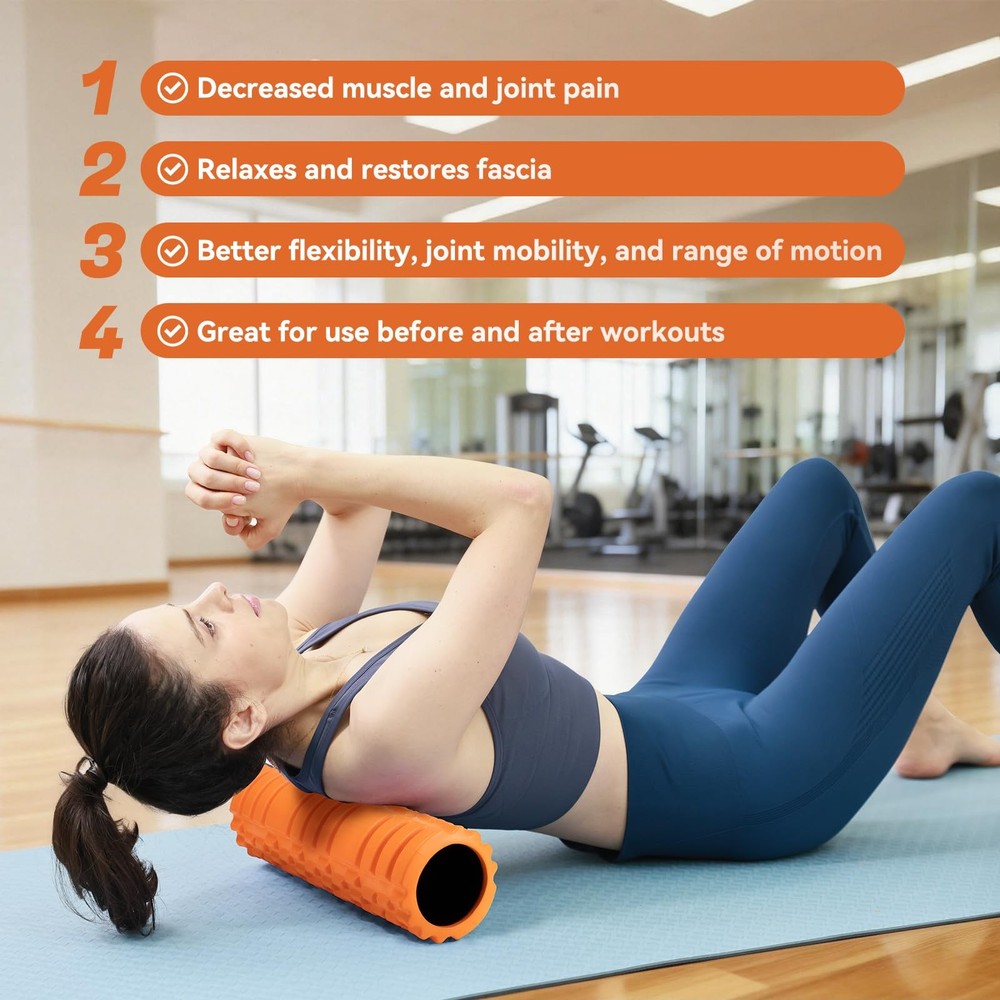 Foam Roller for Deep Tissue Massager, 18" Trigger Point Foam Roller, Patented...