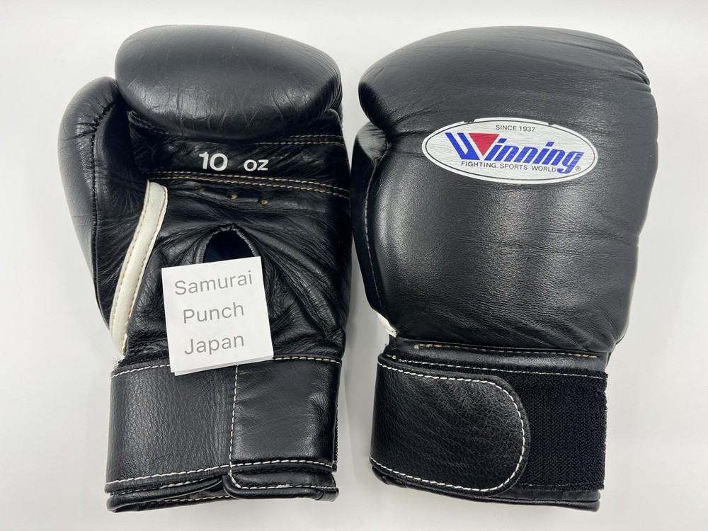 Winning MS-300 Boxing Gloves 10oz Black Hook & Loop Used Japan