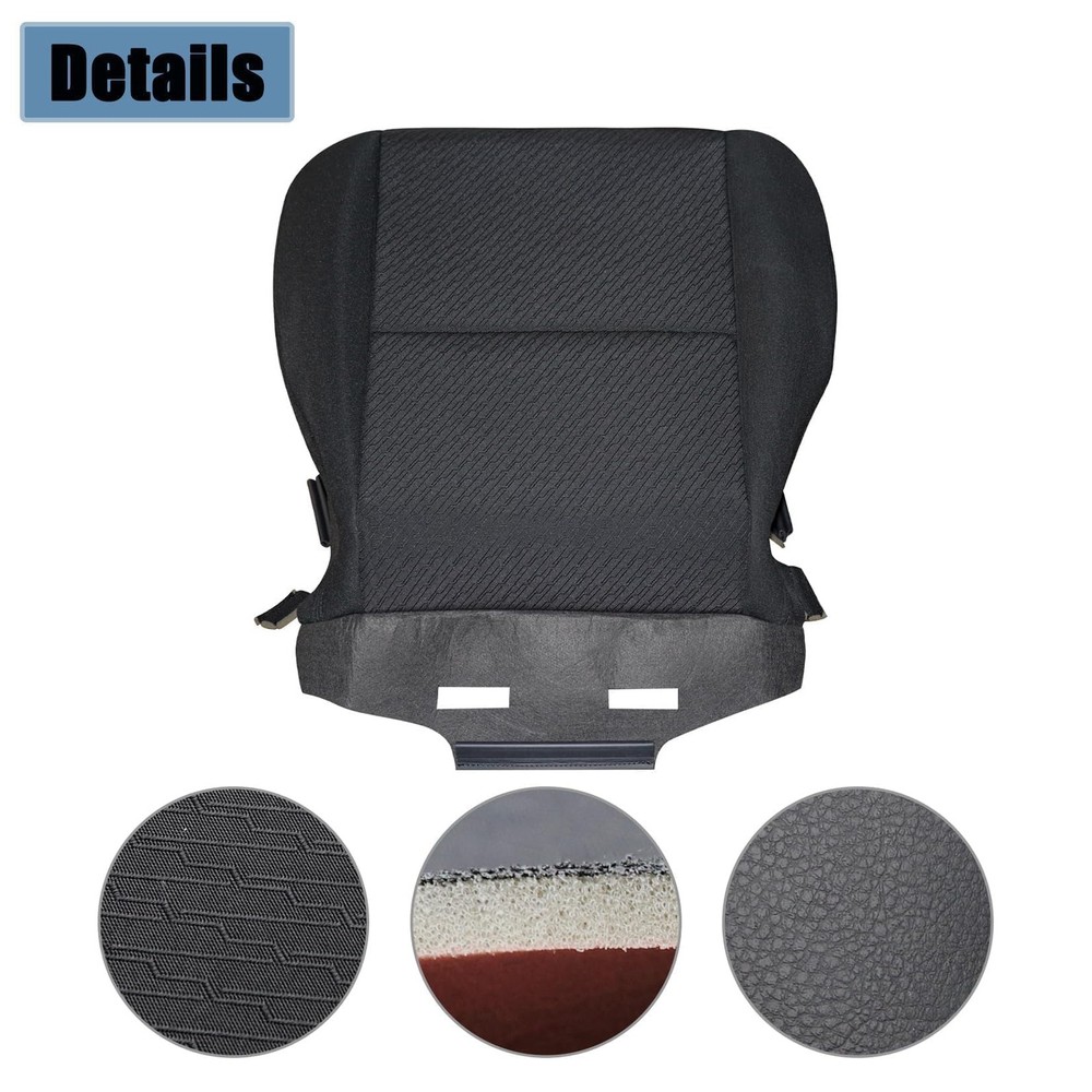 Driver Side Bottom Replacement Cloth Seat Cover Compatible with Chevy Black