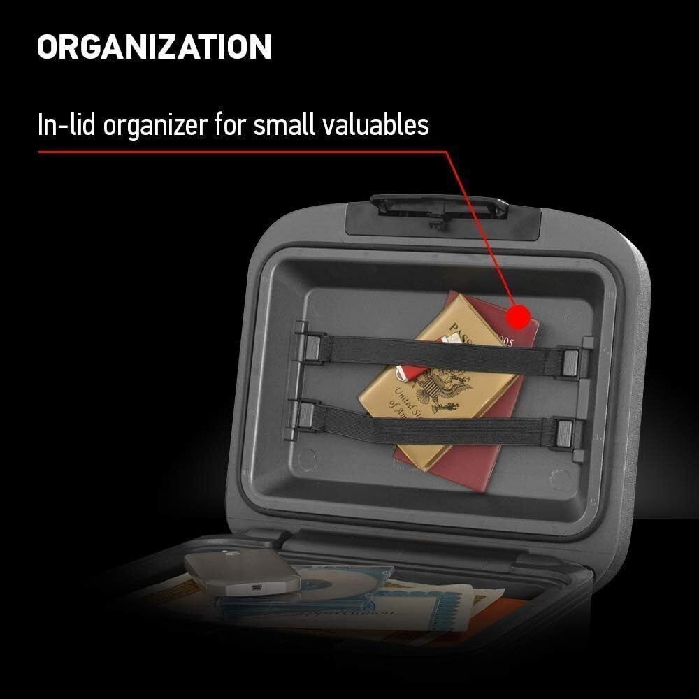 Fireproof Waterproof Lock Box w/ Digital Keypad Lock Shelf Safe for Document Box