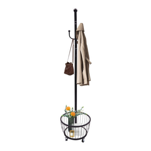 Clothes Rack Garment Stand Organizer Coat Rack Hat Stand Tree w/ 6 Hooks