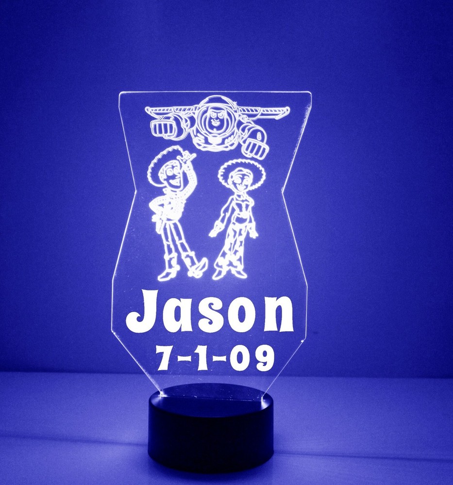 Toy Story Light Up, Personalized LED Night Light Lamp, w/Remote Control,