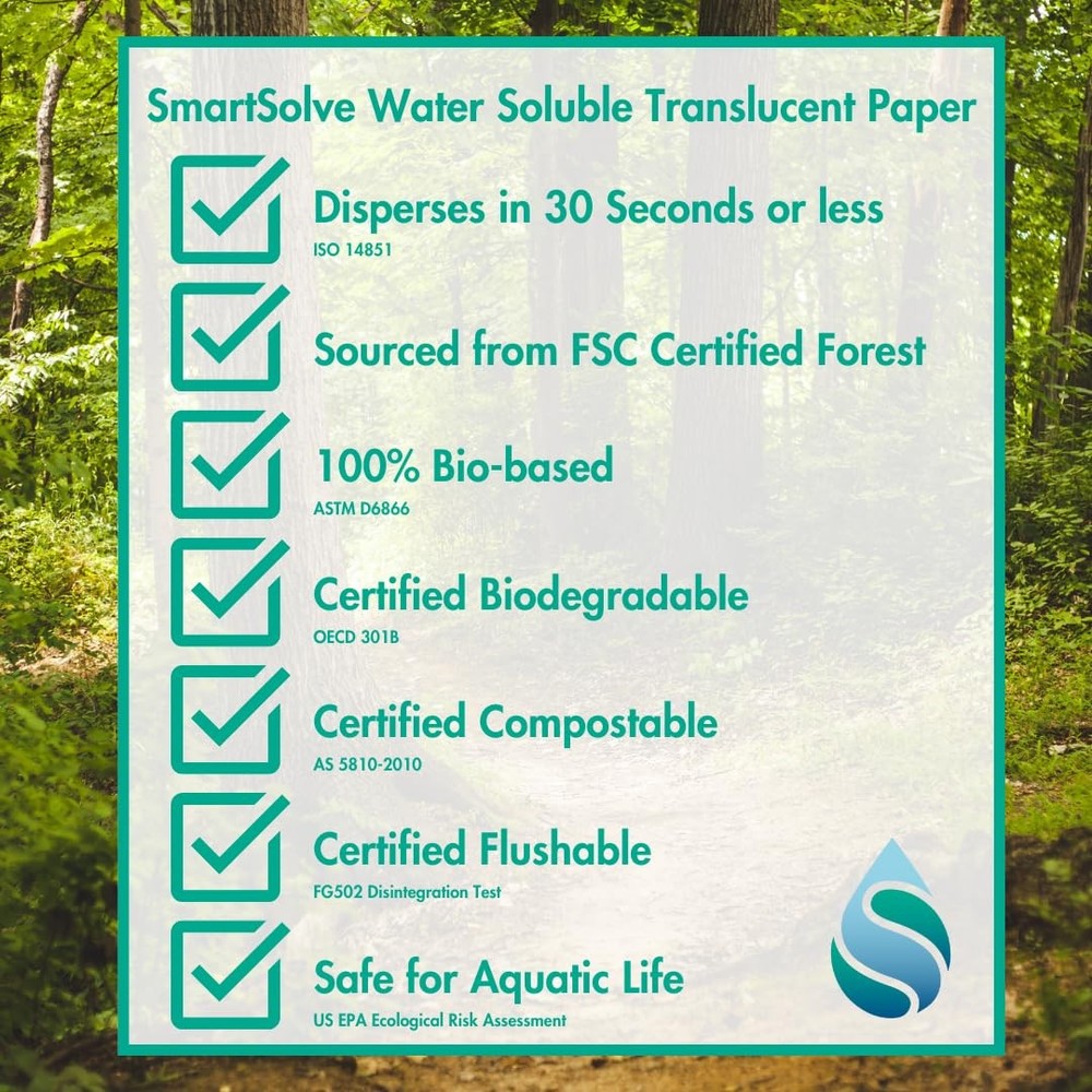 SmartSolve 2 pt. Water-Soluble Bio-Based Paper | Dissolves Quickly in Water |...