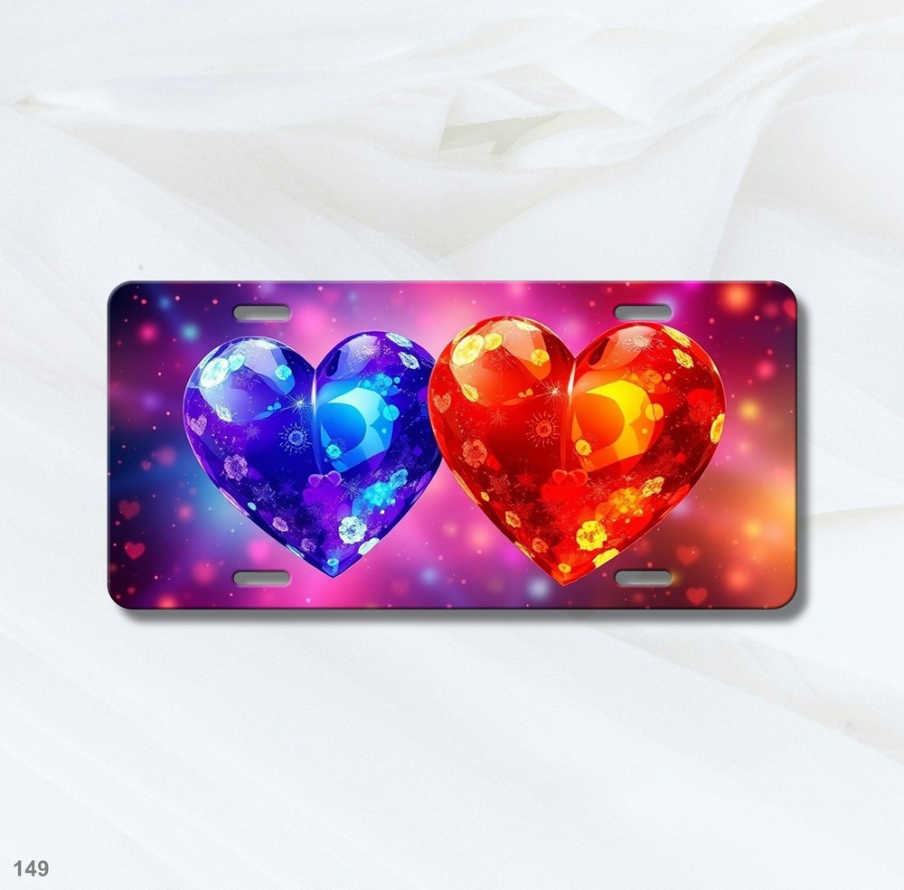 Bright Hearts License Plate Your Text Front Plate Everyday Gift
