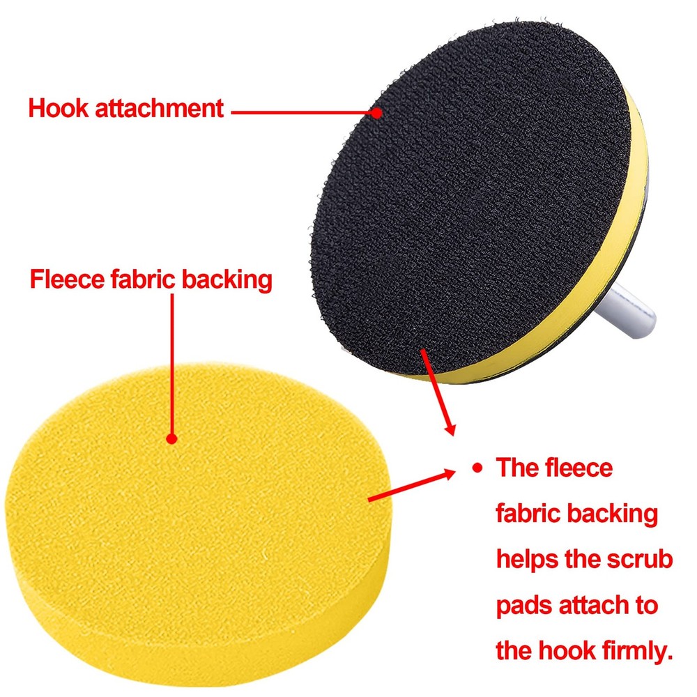 17PCS 7-in Buffing Pads, Foam, Polisher, Wax Buffer, Bonnets, Drill, Attach