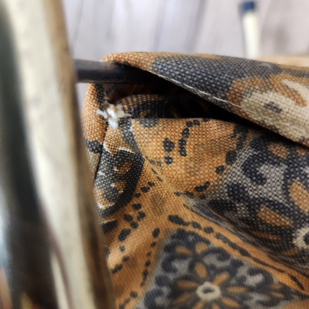 70s Bark Cloth Folding Knitting Bag by Knitility