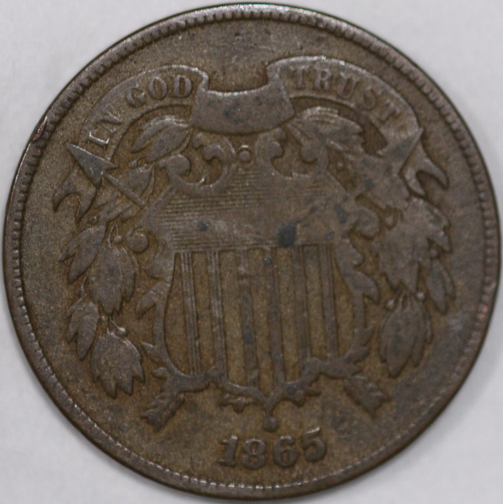 1865-P Two Cent Piece, Over 150 years Old [SN01]
