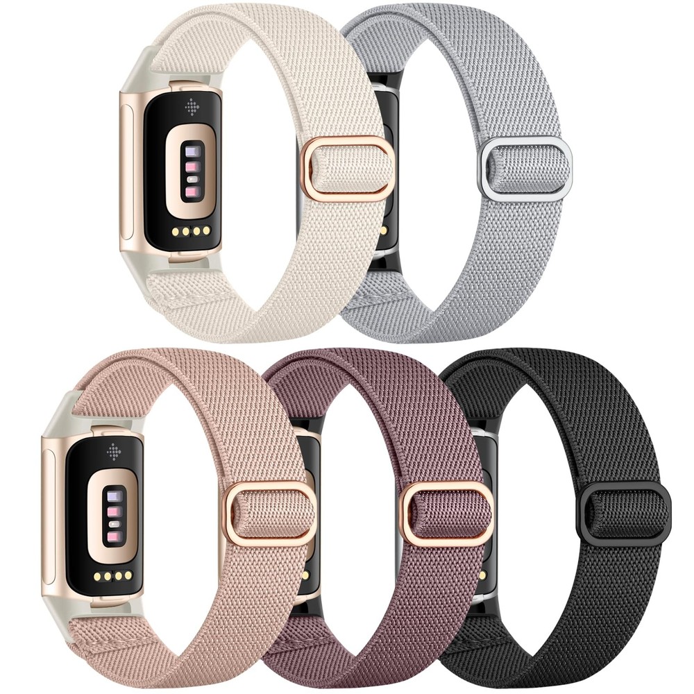 Elastic Band with Fitbit Charge 6/Charge 5 Bands , Waterproof Stretchy Nylon ...