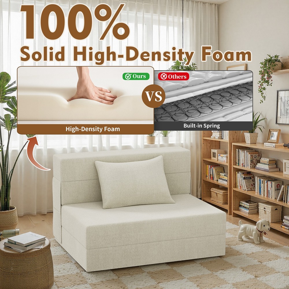 Convertible Folding Sofa Bed Folding Couch Floor Sofa Pillow Soft 39''