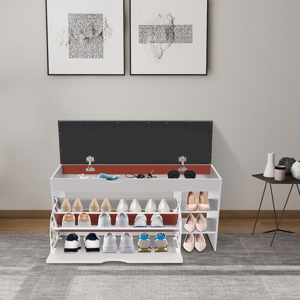 Shoe Organizer for Entryway Rectangle Shoe Storage Stool Shoe Stool for Entryway