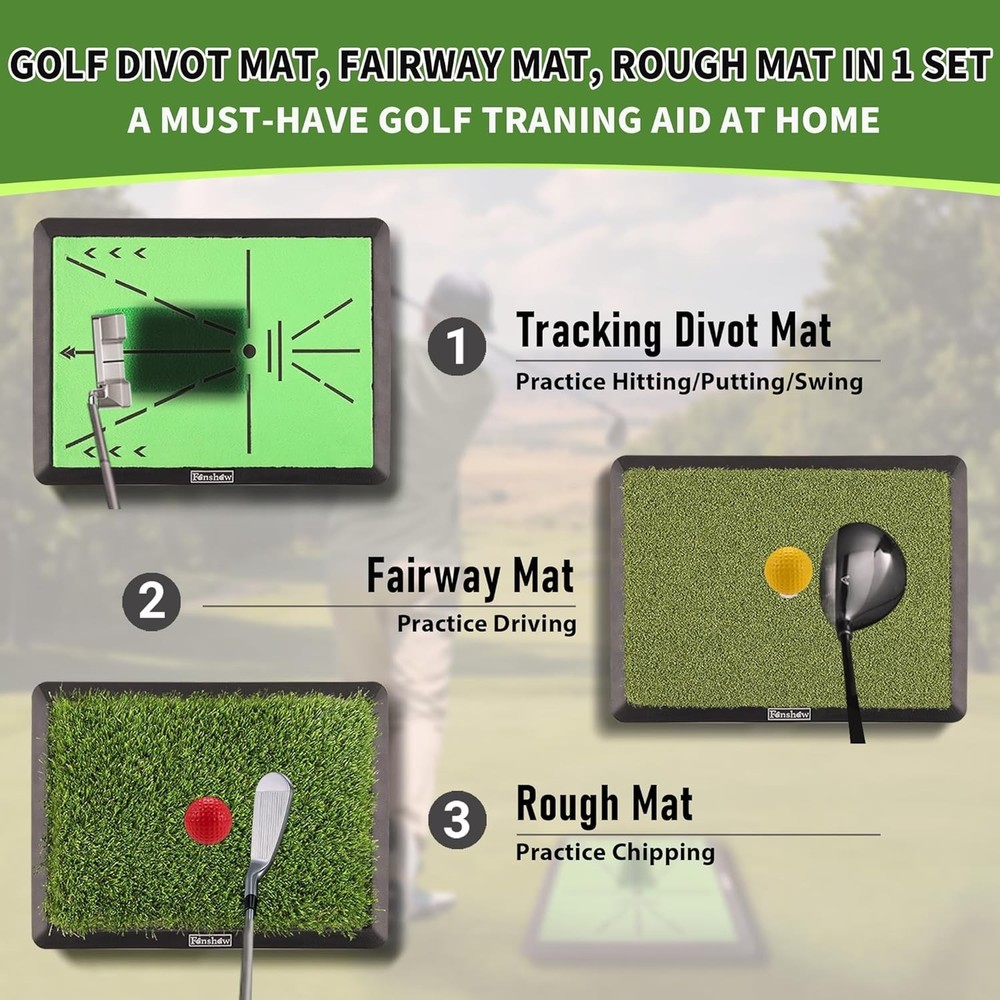 Versatile Golf Hitting Mat with Non-Slip Base - Perfect for Indoor Practice