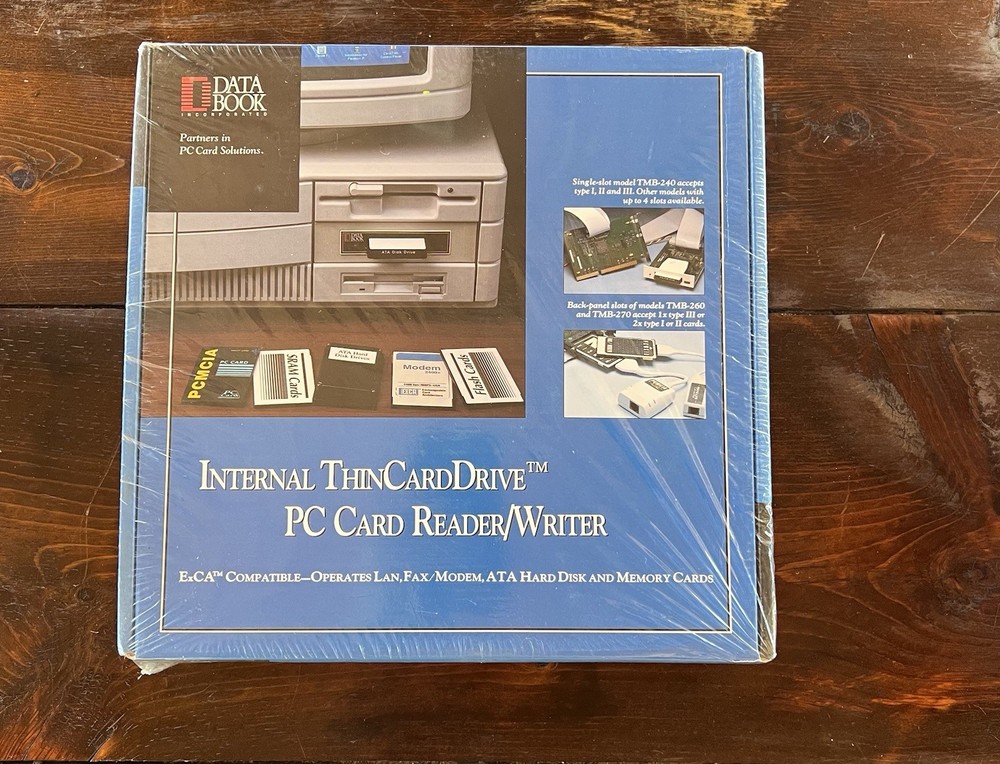 Data Book Internal Thin-card Drive PC Card Read/Writer New Sealed