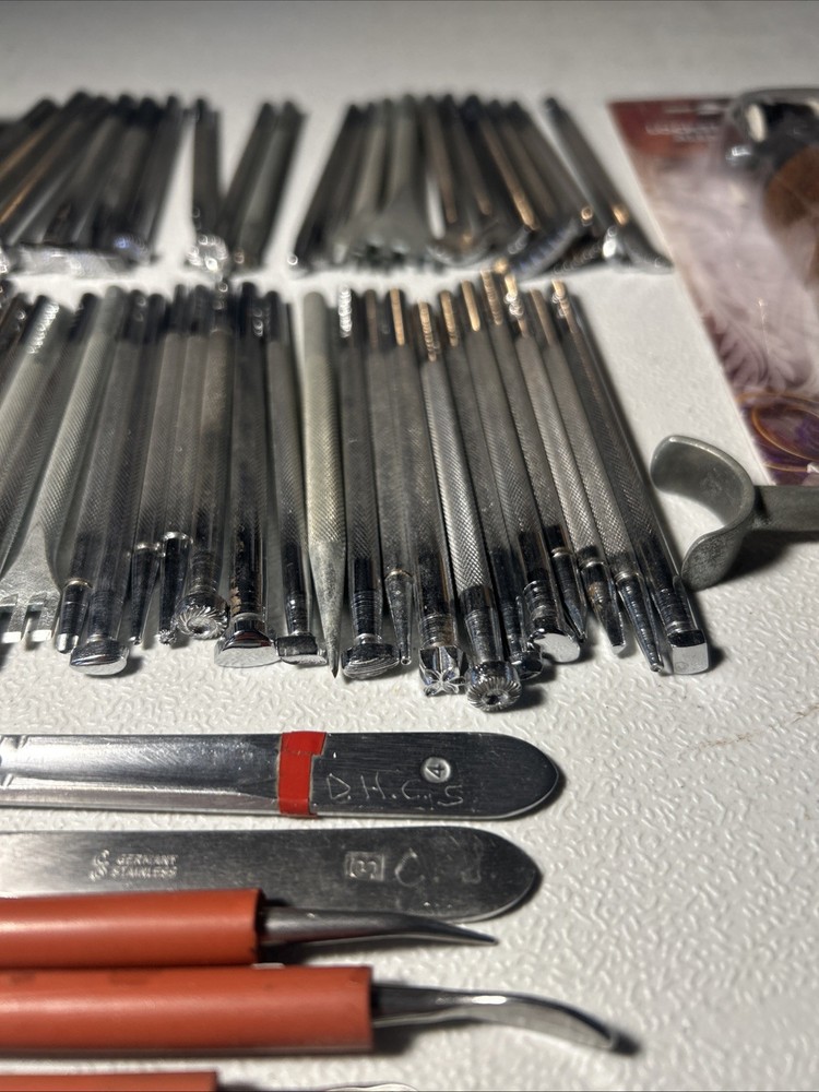 Vintage Leather Working Tools Craftool plus extras - 70 pcs total