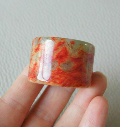 100%Natural jade hand polished The archer pulls Fingerstall