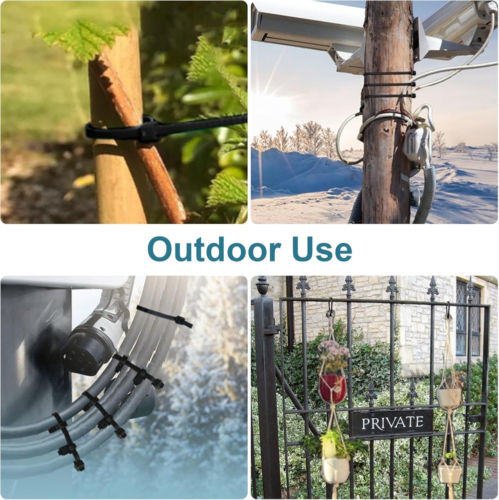 Cable Ties Assorted 200pk, LOCKLOCK Black 4-12"