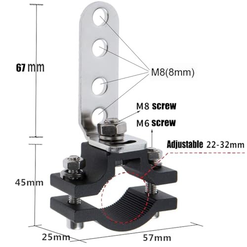 Motorcycle Light Bracket, Adjustable Motorcycle Spotlight Mount Brackets,Turn