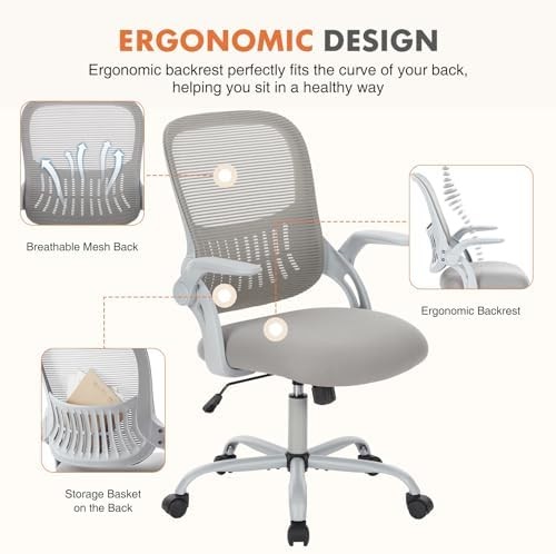 Ergonomic Mesh Office Chair Adjustable Swivel Lumbar Support
