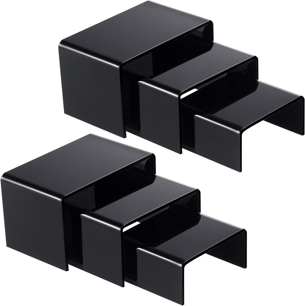 2 Sets Acrylic Display Risers Black Small