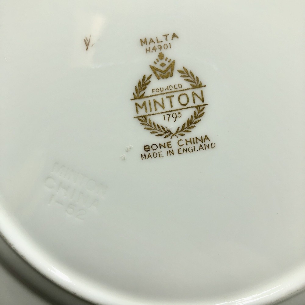 Minton Malta Gold H4901 Bone China 3pc Place Setting /b